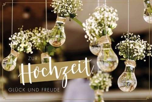 Hochzeitskarte mit Blumendekoration